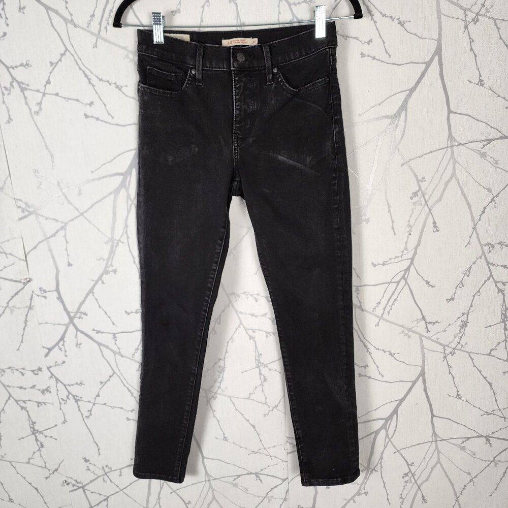 Levi's Black Wash Stretch Denim 311 Shaping Skinny Jeans